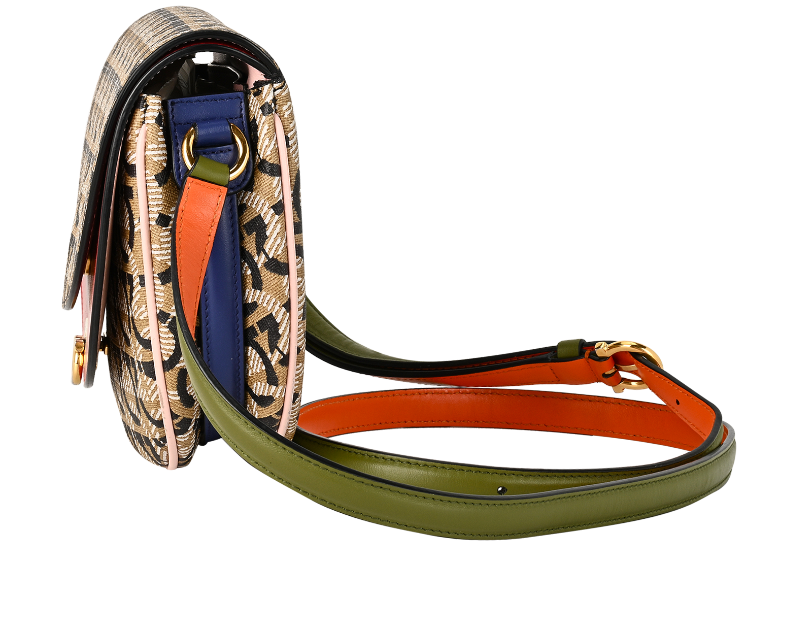 Crossbody, &pound;275, Handbags, Beige/Red, Canvas/Leather, Bottom view